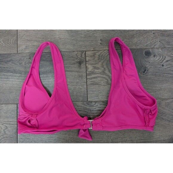 Ralph Lauren Bikini Top Pink Tie Front Swimwear Beach Cruise Pool Sz S No Tag - Picture 2 of 5